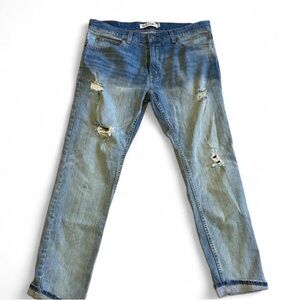 True Craft Men's Light Blue Distressed Skinny Jeans